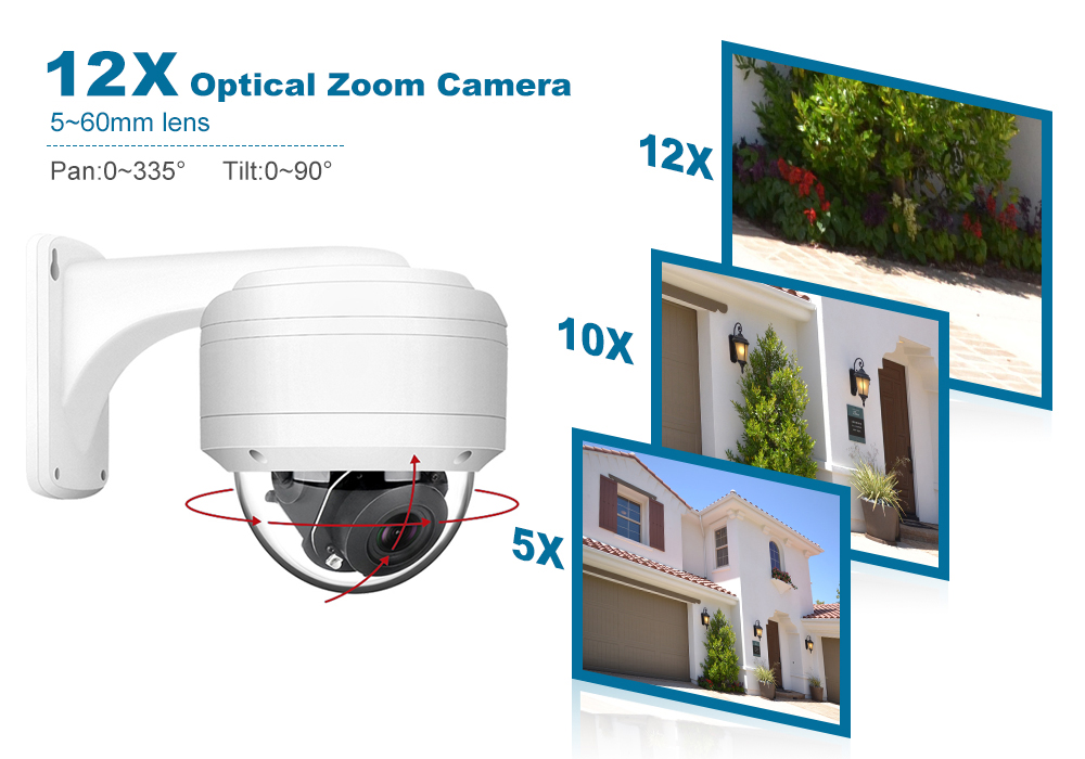 Camera Azp Anpviz 5MP Camera PTZ with 12X Zoom Support Human Detection Built in ...