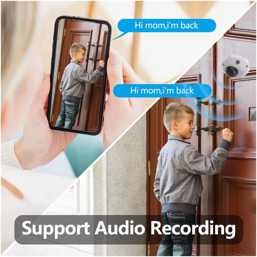 HK OEM 8MP POE IP Dome Camera Support Smart Human Vehicle Detection Built in Audio SD Card slot Max 512GB 120dB WDR H265+