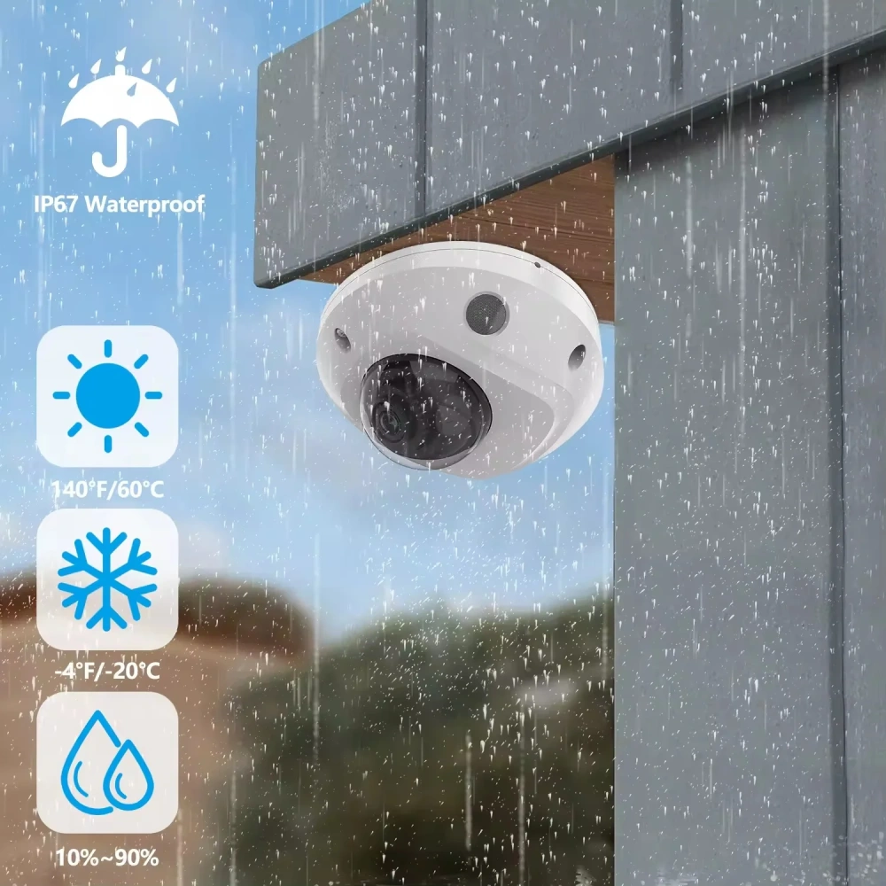 HK OEM 8MP POE IP Dome Camera Support Smart Human Vehicle Detection Built in Audio SD Card slot Max 512GB 120dB WDR H265+