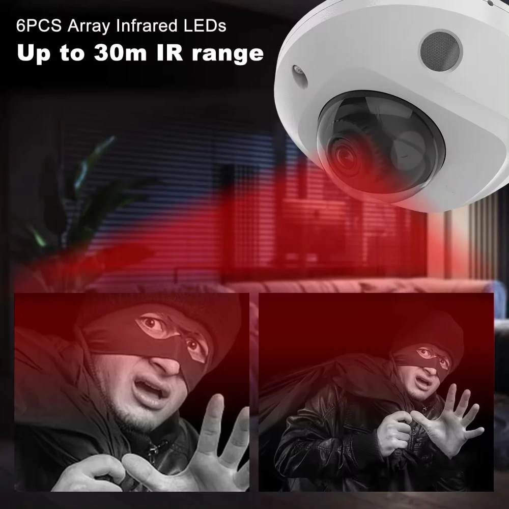 HK OEM 8MP POE IP Dome Camera Support Smart Human Vehicle Detection Built in Audio SD Card slot Max 512GB 120dB WDR H265+