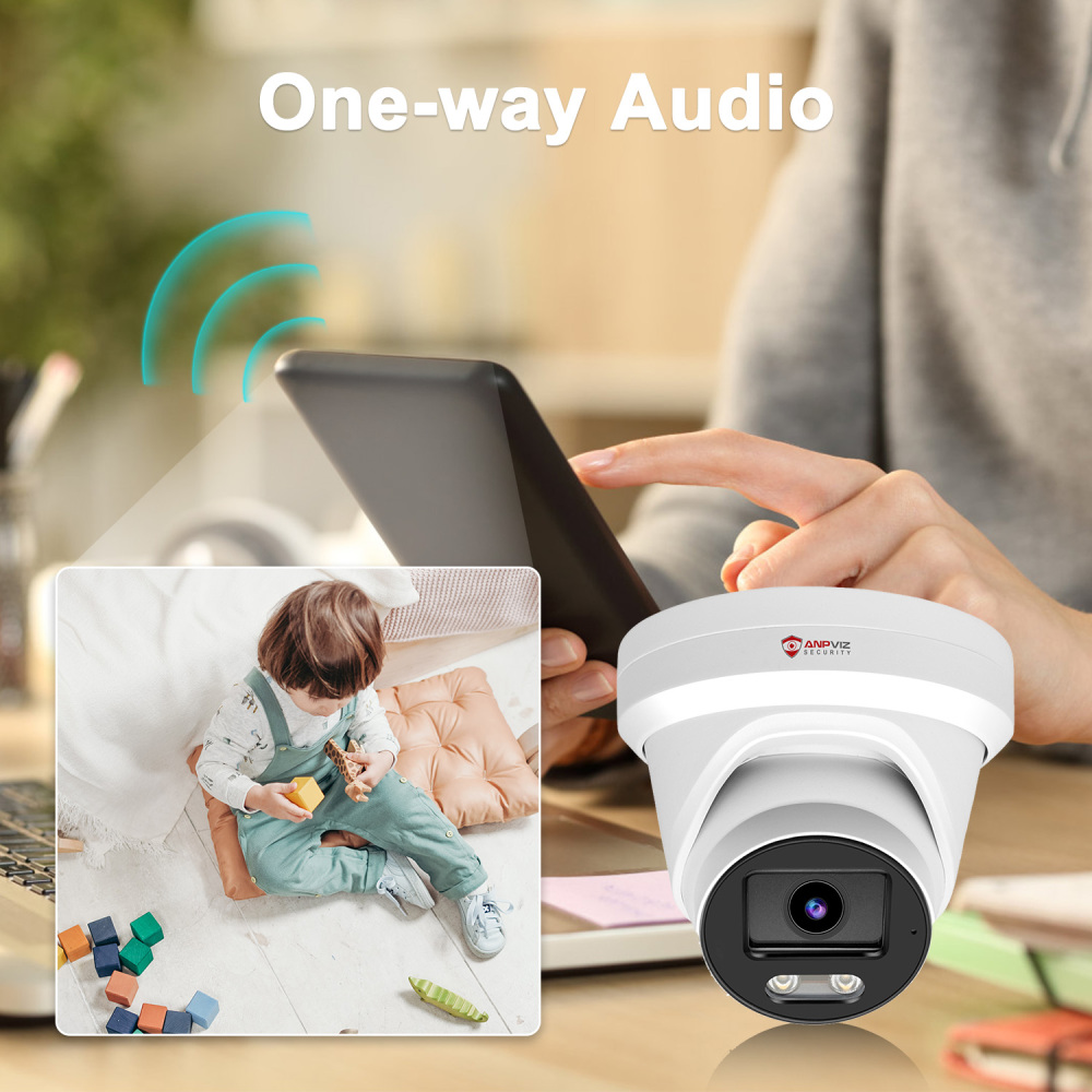 Anpviz 8MP Turret Camera 5X Zoom Camera Support Human Vehicle Detection 30M IR Distance Built in Mic H.265 IP67