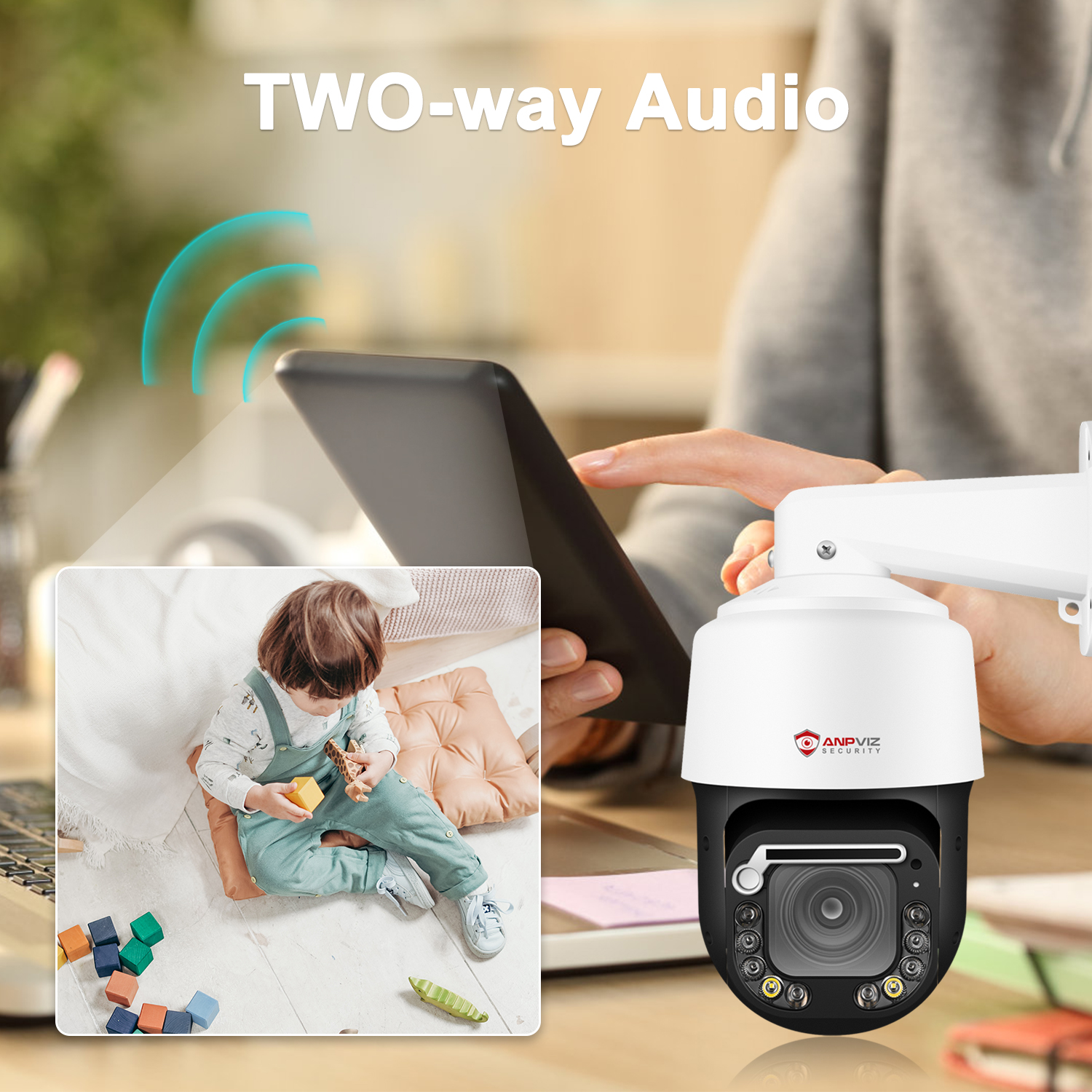 Anpviz 8MP POE Camera Auto Tracking Camera security Sound Light