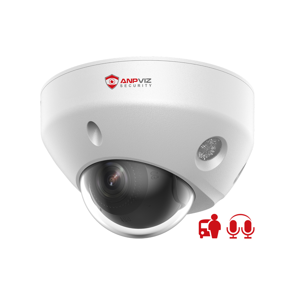 Anpviz 8mp IP camera POE Dome Supports Human Vehicle Detection Built-in Dual-Array Mic VCA WDR Built-in SD Card Slot up to 512GB IP67