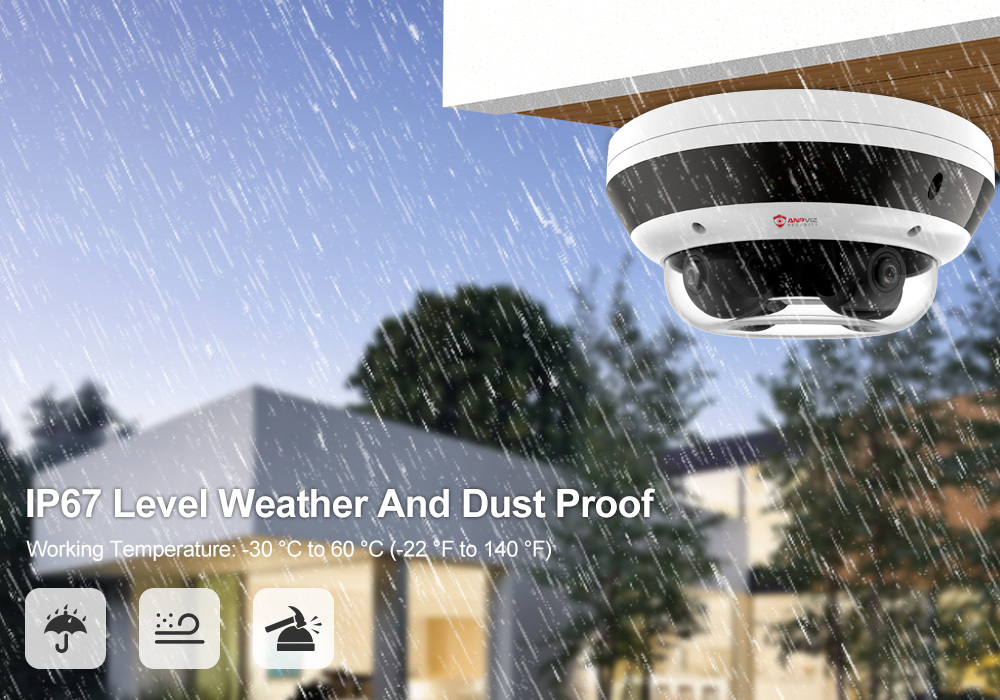 Anpviz 4MP Multiple lens camera 20MP 360° Camera Perimeter Protection IR30M Outdoor CCTV Camera