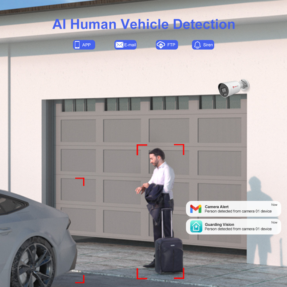 Anpviz 8mp IP camera POE Dome Supports Human Vehicle Detection Built-in Dual-Array Mic VCA WDR Built-in SD Card Slot up to 512GB IP67