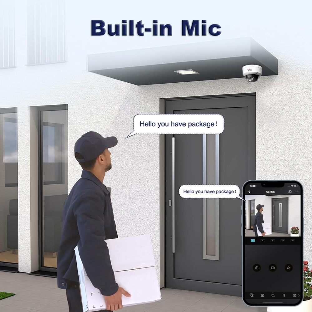 Anpviz 4K PoE Security Camera Outdoor, 8MP Smart Dual Light IP Dome Camera with Human/Vehicle Detection, 2.8mm Lens, Ture WDR, Built-in Mic, Built-in Micro, SD Card Slot