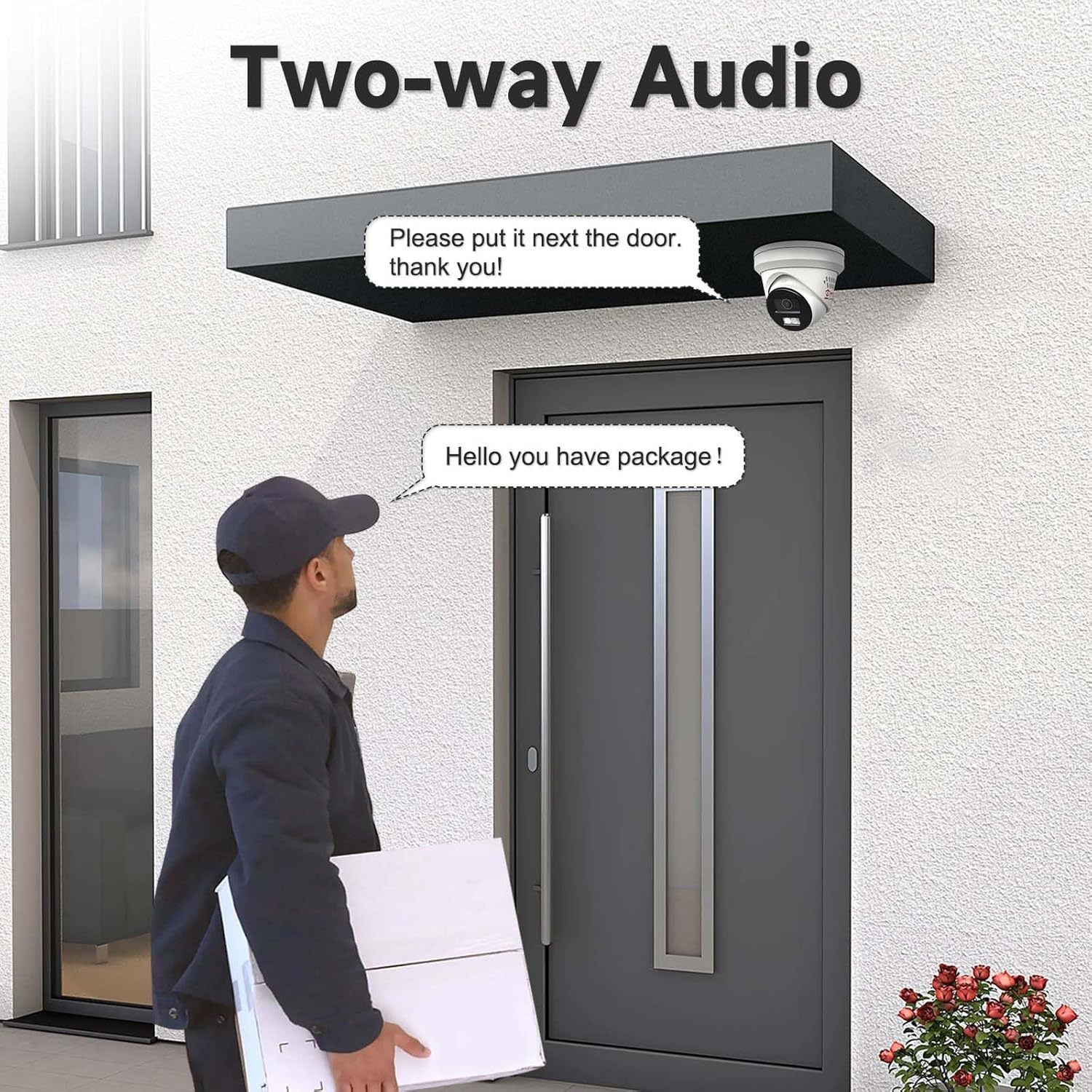 Anpviz 5MP IP PoE Camera, Active Deterrence Turret IP Security Camera Outdoor, 2-Way Audio, Human/Vehicle Detection, 98ft Smart Color Night Vision, IP67 Waterproof, 2.8mm Lens, Full Metal (H Series)