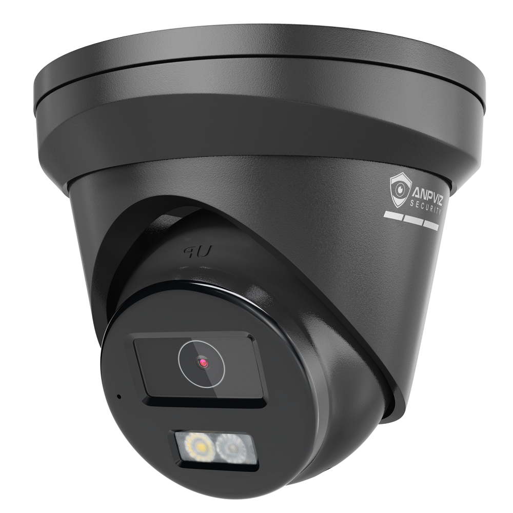 Anpviz 4K PoE IP Camera Outdoor, 8MP Smart Dual Light Turret Security Camera, Human/Vehicle Detection, 2.8mm Lens, Hybrid Color Night Vision, Full Metal Housing, Built-in Mic, IP67 Waterproof (Black)