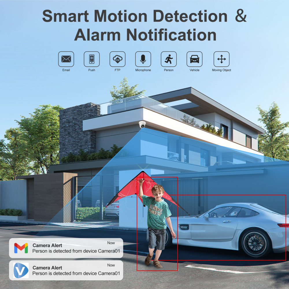 Anpviz 12MP PoE IP Camera Outdoor, 110° Wide Angle Turret Security IP Camera for Home Surveillance, Smart Color Night Vision, Human/Vehicle Detection, Built-in Mic, IP66 Waterproof (U Series)