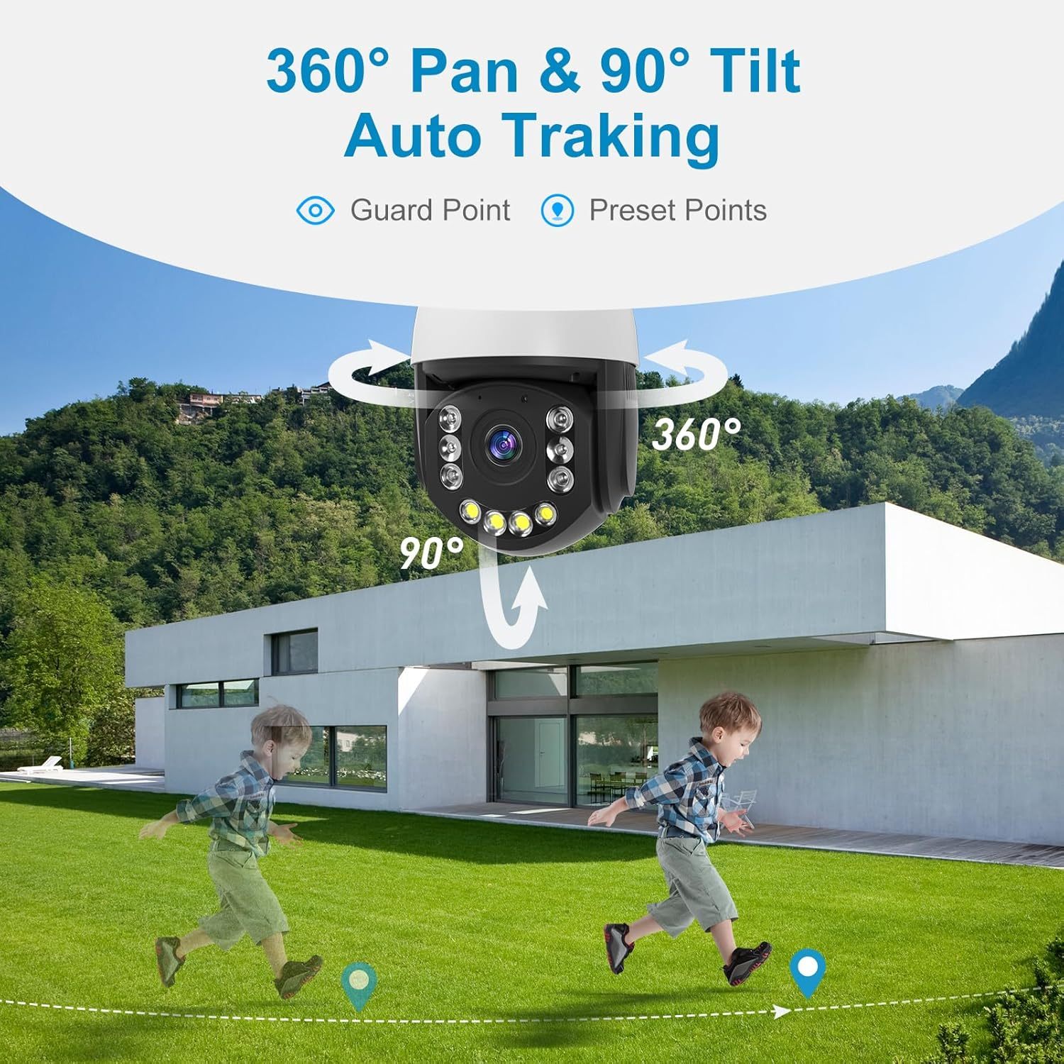 Anpviz 6MP PTZ PoE Camera Outdoor, Pan Tilt 20X Optical Zoom & Human/Vehicle Detection, Dome Security Camera Auto-Tracking Cruise, 2-Way Talk, Smart Color Night Vision, Up to 256GB MicroSD (U Series)
