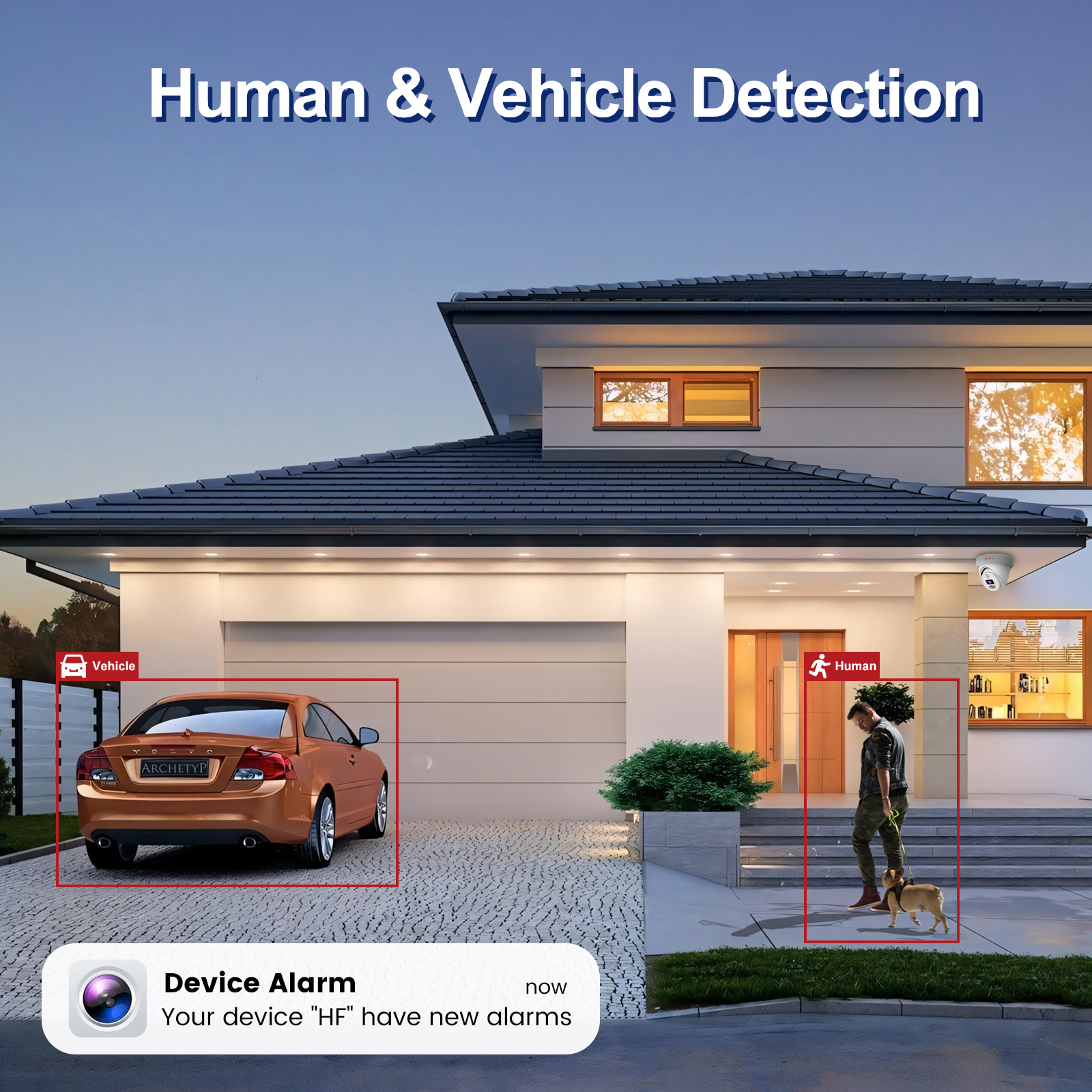 Anpviz 6MP PoE Camera, UltraHD IP Camera with Mic & Speaker, Smart Color Night Vision Security Turret Camera, AI Human & Vehicle Detection Dome Camera with 2.8mm Lens, MicroSD Slot (U Series)