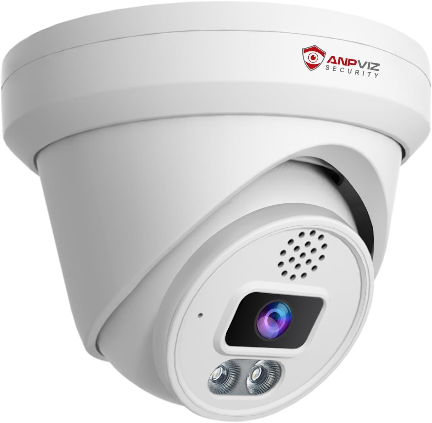 Anpviz 4K IP PoE Camera, PoE Turret Security Camera Outdoor with Built-in Mic & Speaker, Human Vehicle Detection, 100FT Smart Color Night Vision, 8MP(3840x2160), Up to 256GB SD Card, NDAA Compliant