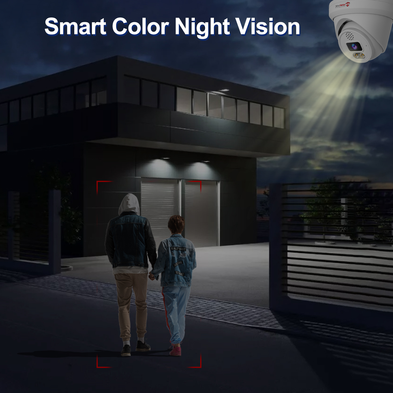 Anpviz 6MP PoE Camera, UltraHD IP Camera with Mic & Speaker, Smart Color Night Vision Security Turret Camera, AI Human & Vehicle Detection Dome Camera with 2.8mm Lens, MicroSD Slot (U Series)