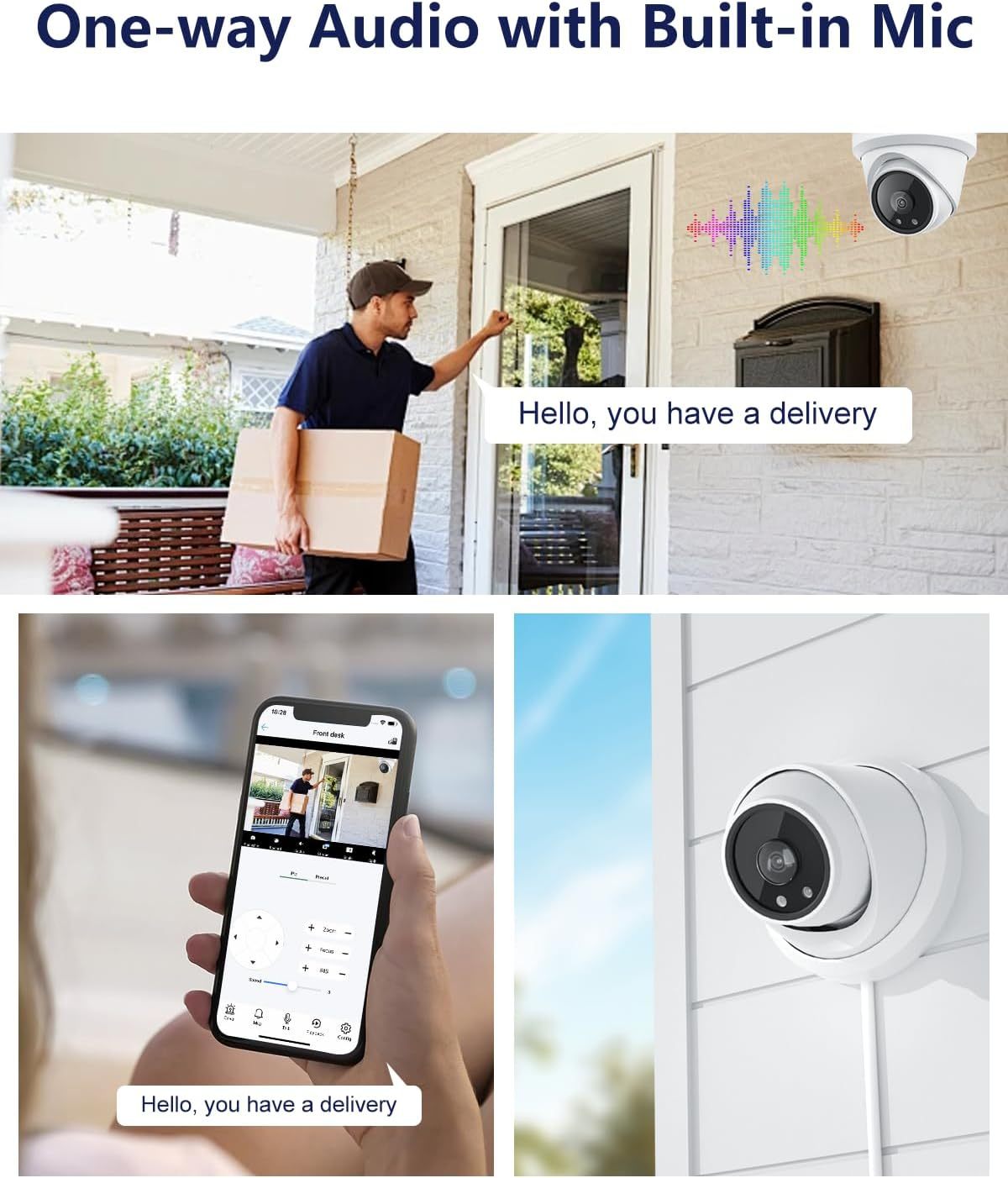 Anpviz 155° Wide Angle POE Camera with Mic/Audio, 4K (3840x2160) 8MP POE IP Camera Outdoor Indoor, 100ft Night Vision, IP66 Weatherproof Security Dome Camera, 2.1mm Lens(U Series)