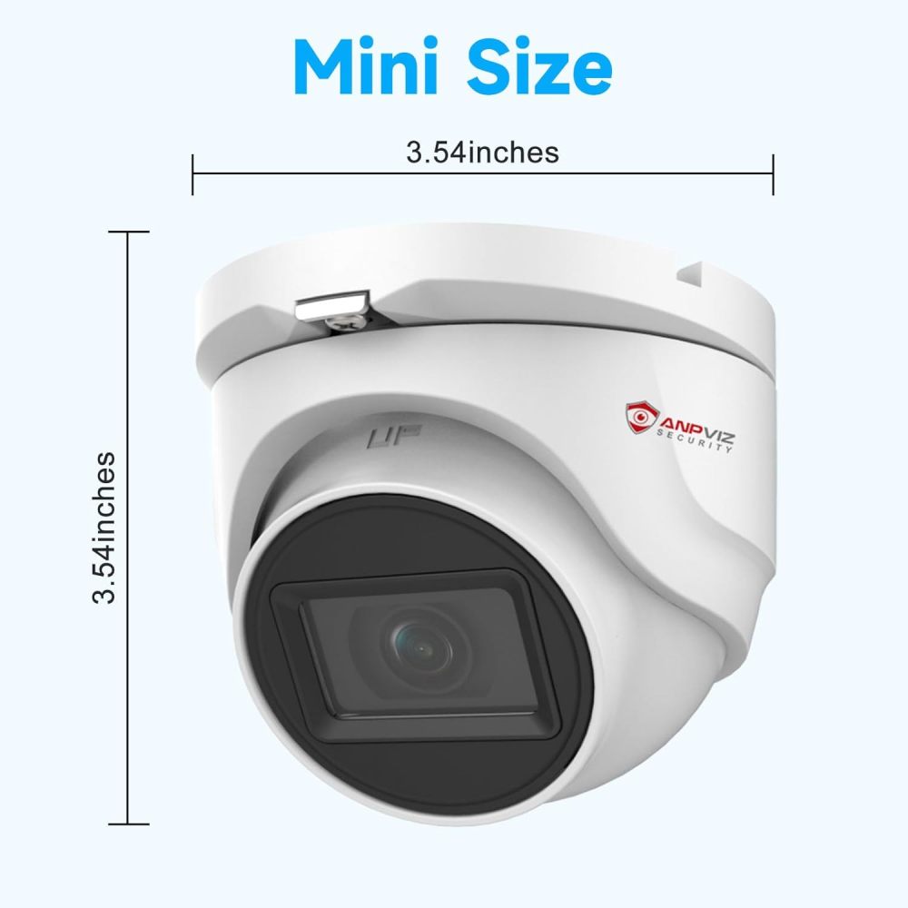Anpviz 2 Pack 5MP Analog CCTV Camera 4-in-1 (TVI/AHD/CVI/CVBS) Turret TVI Camera, Dome Security Camera with 100ft Night Vision, Metal Housing IP67, Compatible with Other 5MP and Above DVR
