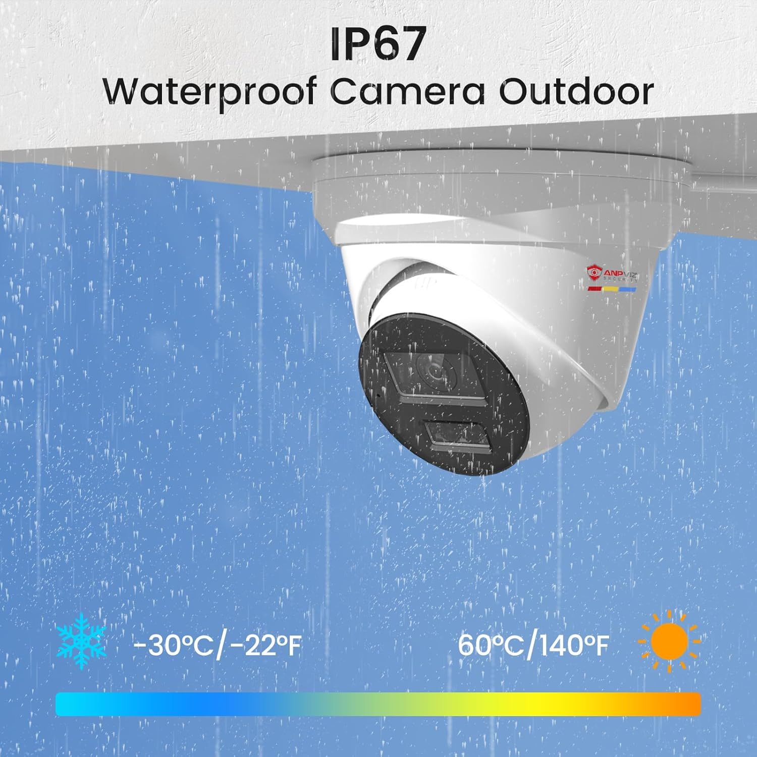 Anpviz 4K PoE IP Camera Outdoor, 8MP Smart Dual Light Turret Camera, Human/Vehicle Detection, 2.8mm Lens Wide Angle, Full Metal Housing, Built-in Mic, 120dB WDR, IP67 Waterproof, No Adapter(H Series)