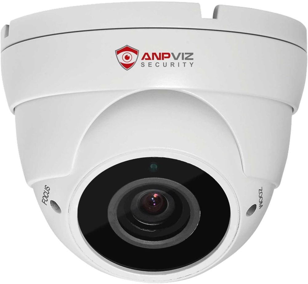 Anpviz 5MP Analog CCTV Camera, HD 4-in-1(TVI/AHD/CVI/CVBS), 4X Manual Focus/Zoom Analog Camera 2.8-12mm Varifocal Lens, IR LEDs Dome Turret Security Camera (White), ONLY Compatible with 5MP/3K/8MP DVR