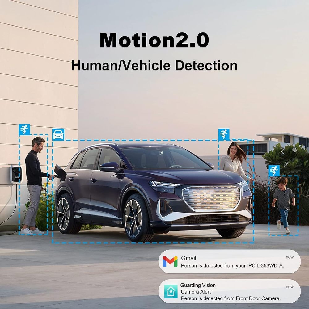 Anpviz 5MP PoE IP Camera with Audio, Full Metal Turret Security Camera Outdoor with Human Vehicle Detection, Smart Color Night Vision, 3072x1728@20fps, 114° FOV, WDR, IP67 Waterproof (H Series, No Logo)
