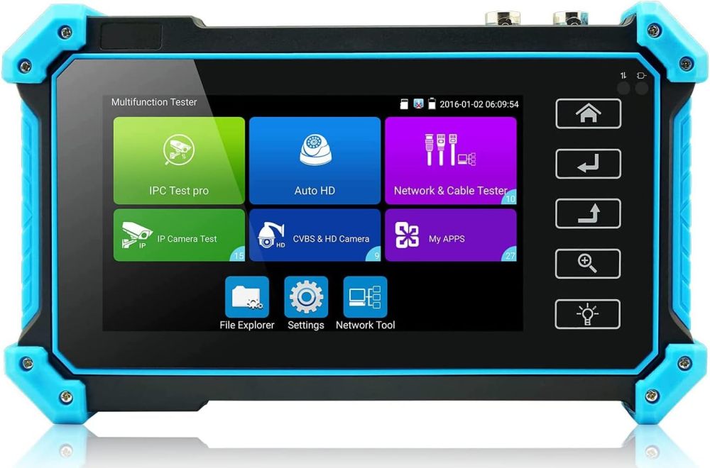 Anpviz 8MP 5 in 1 AHD CVI TVI CVBS IP Camera Tester Monitor, IPC-5200 8MP HD Display Video Monitor IPS Touch Screen IPC Tester Support POE PTZ WiFi RS485 HDMI & VGA Input DC12V Output