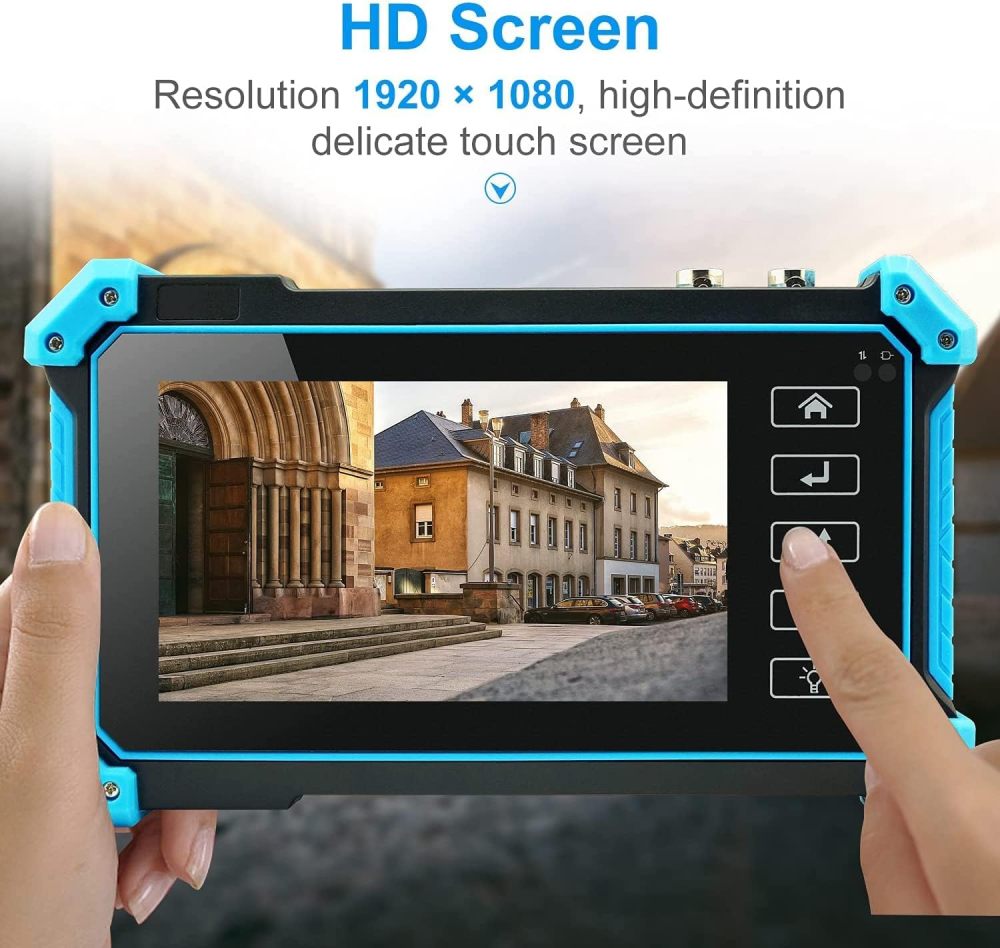 Anpviz 8MP 5 in 1 AHD CVI TVI CVBS IP Camera Tester Monitor, IPC-5200 8MP HD Display Video Monitor IPS Touch Screen IPC Tester Support POE PTZ WiFi RS485 HDMI & VGA Input DC12V Output