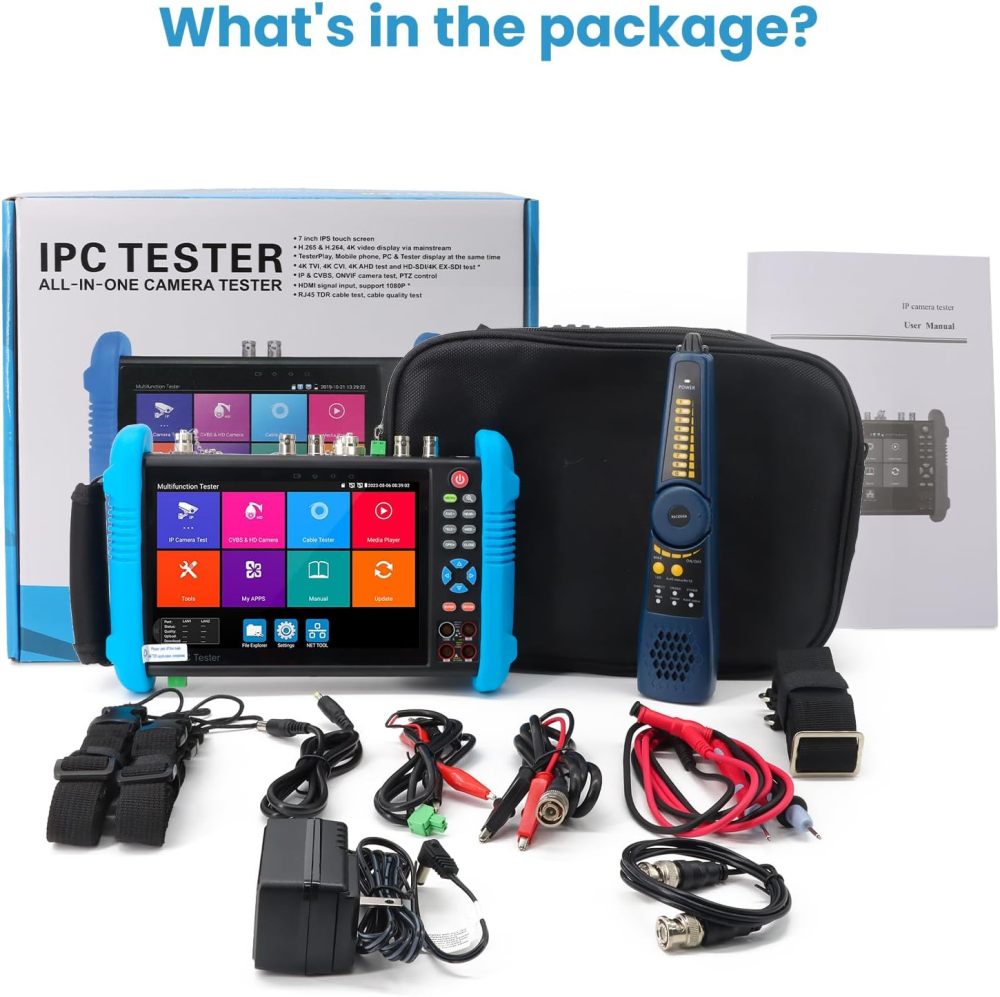 Anpviz CCTV Camera Tester, 8MP Full Features IPS Touch Screen Monitor CCTV Tester, 5 in 1 AHD CVI TVI CVBS IP Camera Tester, Support DMM OPM VFL TDR Feature POE PTZ WiFi 4K HDMI, IPC-9800MOVTADHS Plus