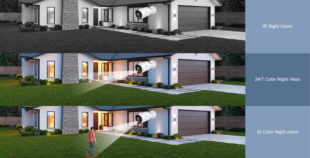 Anpviz 12MP IP Bullet Camera Smart Dual Light AI Motion Detection built in Microphone IR Night Vision IP66 Outdoor Camera