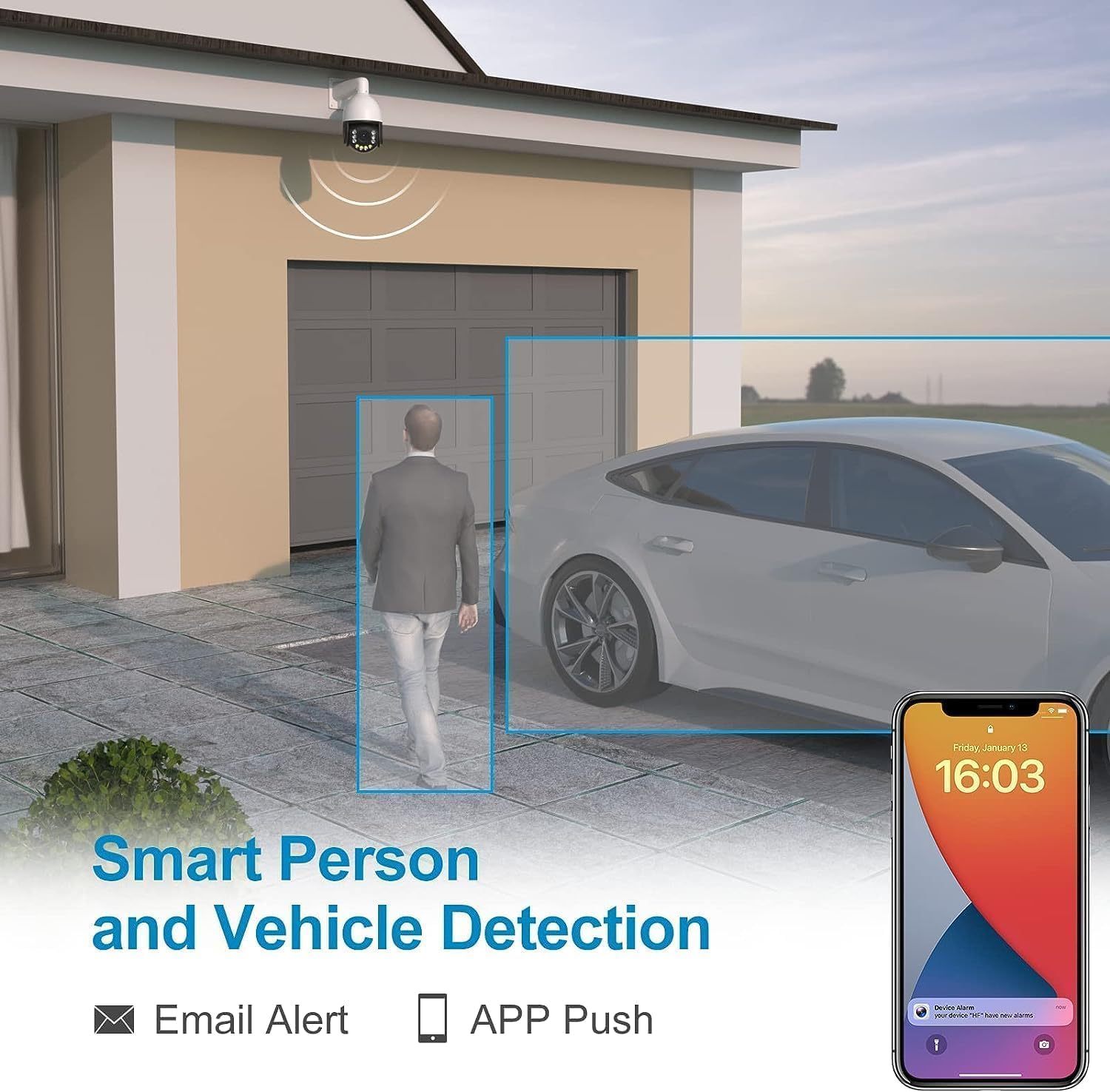 Anpviz 4K PoE PTZ Camera Outdoor, Pan Tilt 20X Optical Zoom & Human/Vehicle Detection, 8MP Speed Dome Security IP Camera with Auto-Tracking, Smart Color Night Vision, Two-Way Talk (U Series)