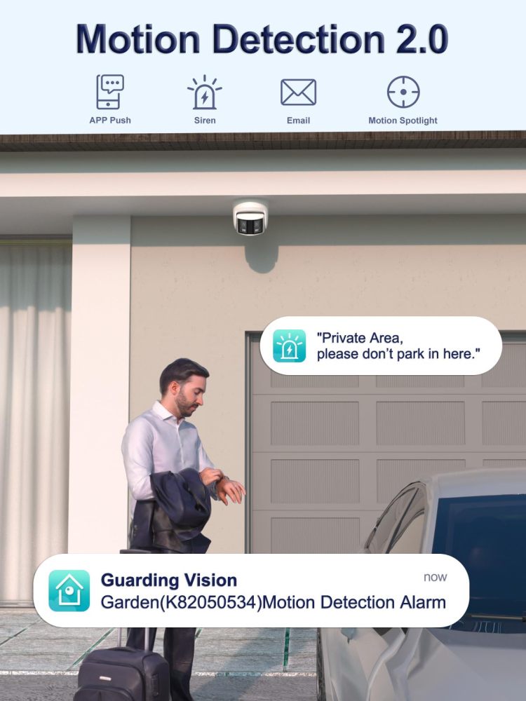 Anpviz 4K PoE Dual Lens Security Camera Outdoor Full Metal Housing, 180 Degree Wide Angle, 8MP Panoramic IP Camera with Human/Vehicle Detection, Two Way Talk, Built-in MicroSD Card Slot