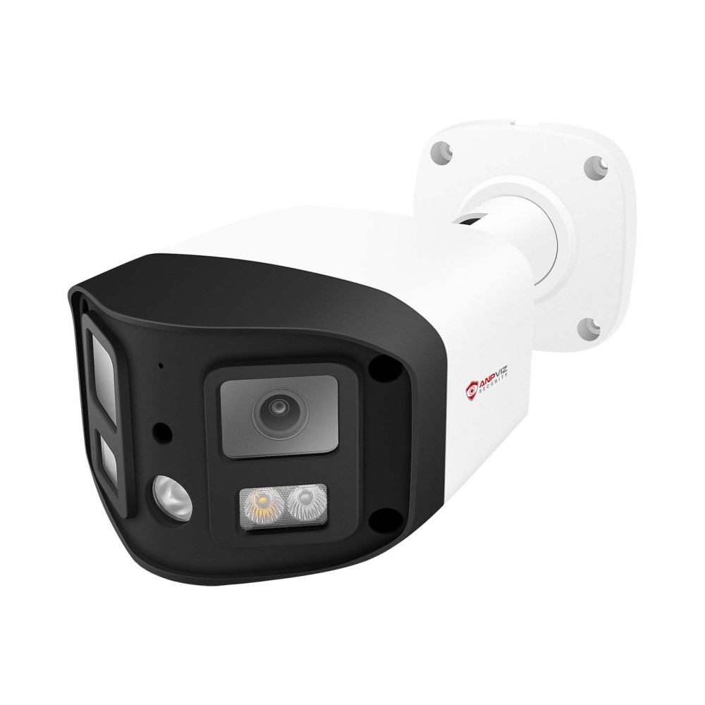 Anpviz 4K Dual Lens PoE IP Security Camera Outdoor 180° Panoramic Wide Angle, 8MP Bullet Camera with Smart Dual Light, Human/Vehicle Detection, Two Way Talk, Built in SD Slot, Full Metal