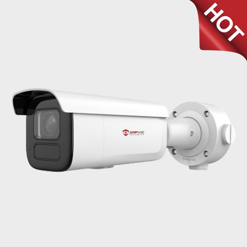 Anpviz 4MP POE IP Camera Outdoor Bullet  Human/Vehicle Detection VCA License Plate LPR IP Cameras Built in mic metal H.265+ 120dB WDR