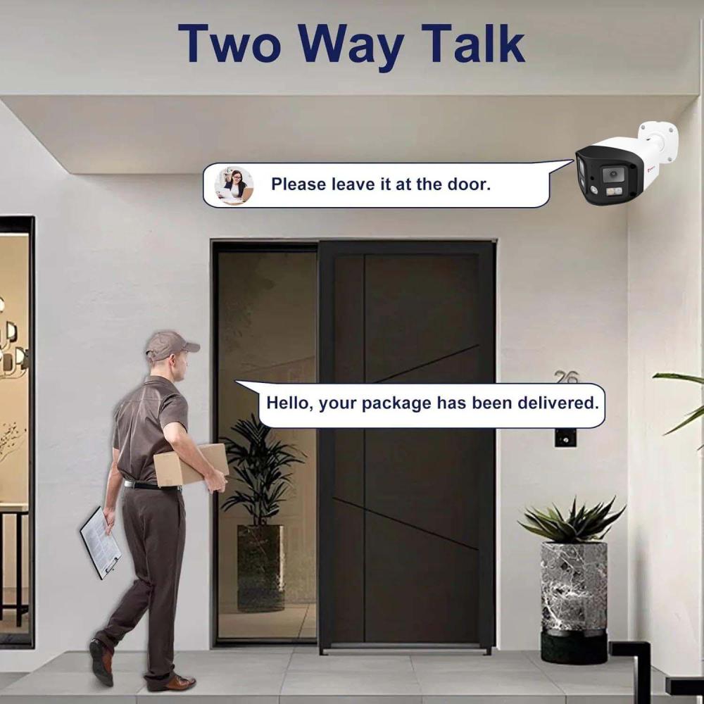 Anpviz 4K Dual Lens PoE IP Security Camera Outdoor 180° Panoramic Wide Angle, 8MP Bullet Camera with Smart Dual Light, Human/Vehicle Detection, Two Way Talk, Built in SD Slot, Full Metal