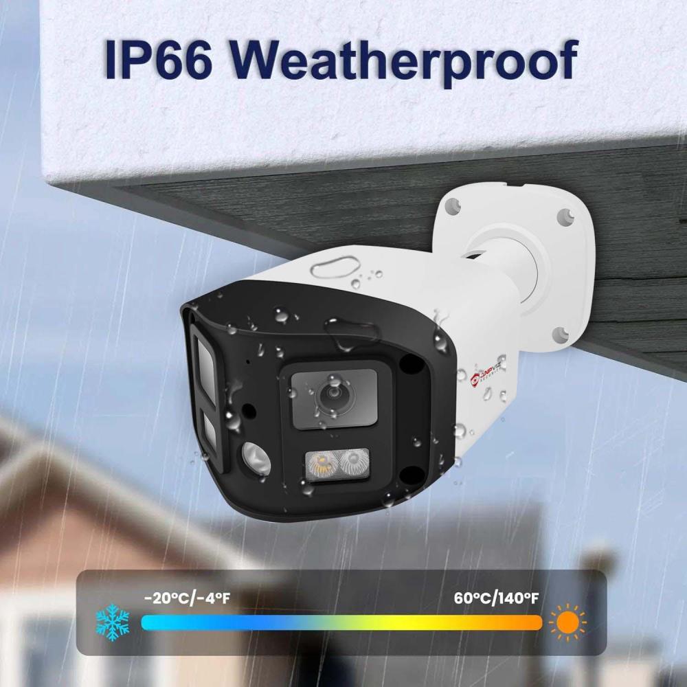 Anpviz 4K Dual Lens PoE IP Security Camera Outdoor 180° Panoramic Wide Angle, 8MP Bullet Camera with Smart Dual Light, Human/Vehicle Detection, Two Way Talk, Built in SD Slot, Full Metal