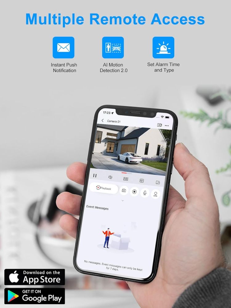Anpviz 16 Channel 12MP PH.265+ compression & 4K 16CH 8MP IP input Plug & Play: Enjoy a seamless setup with full pluOE NVR with 4TB HDD 16 POE Port Network Video Recorder H.265+ Support AI Motion Detection 24/7 Recording for Business Security Camera System