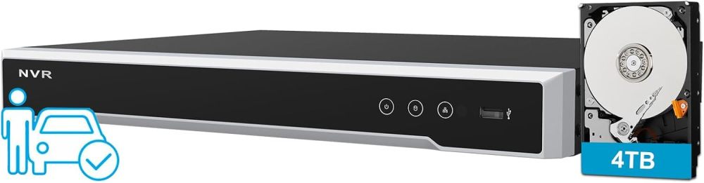 Anpviz 16 Channel 12MP PH.265+ compression & 4K 16CH 8MP IP input Plug & Play: Enjoy a seamless setup with full pluOE NVR with 4TB HDD 16 POE Port Network Video Recorder H.265+ Support AI Motion Detection 24/7 Recording for Business Security Camera System