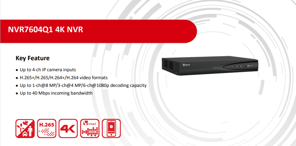 Anpviz 4 Channel 8MP NVR 4K HDMI 1 SATA Up to 8TB Network Video Recorder H.265+ IP Home Security Camera System