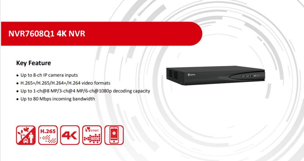 Anpviz 8 Channel 8MP NVR 4K HDMI 1 SATA Up to 8TB Network Video Recorder Motion Detection AI Support H.265+ IP Home Security Camera System