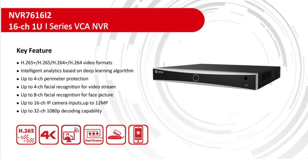 Anpviz 16CH 12MP NVR  2SATA Up to 32TB VCA Facial Recognition Network Video Recorder H.265+
