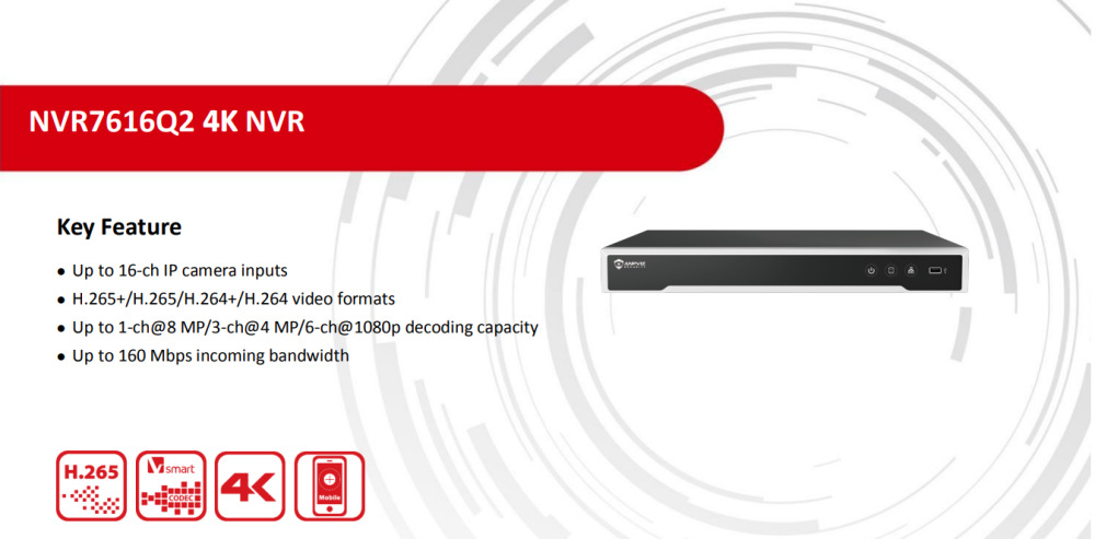 Anpviz 16 Channel 8MP NVR 4K HDMI 2 SATA Up to 16TB Network Video Recorder Motion Detection AI Support H.265+ IP Home Security Camera System