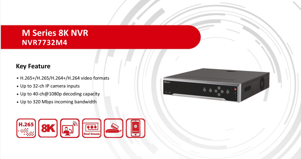 Anpviz 32CH 8K NVR 4SATA Up to 64TB VCA AI Support 2 HDMI/VGA Network Video Recorder H.265+