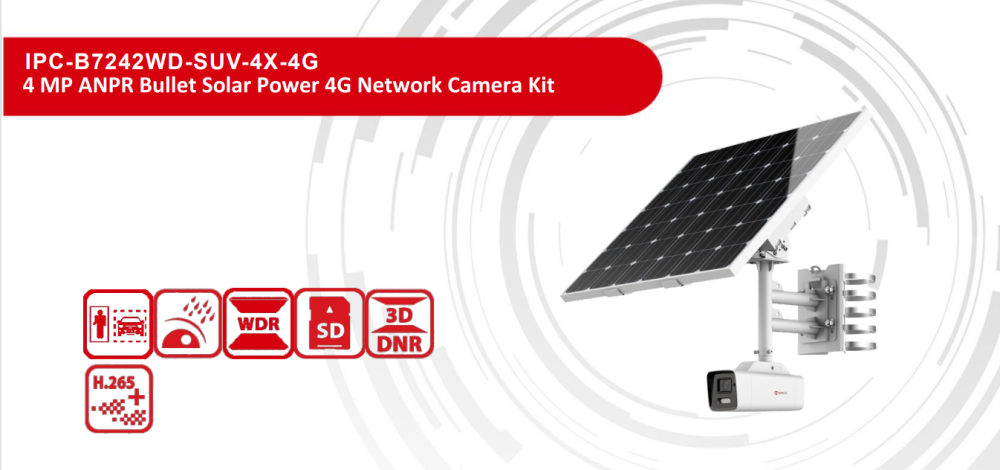 Anpviz 4G Solar IP Camera 4MP 4X Zoom IR Light Bullet Camera Specialty Audio Input/Output Motorized Camera Outdoor VCA Built-in eMMC storage 64GB IP66