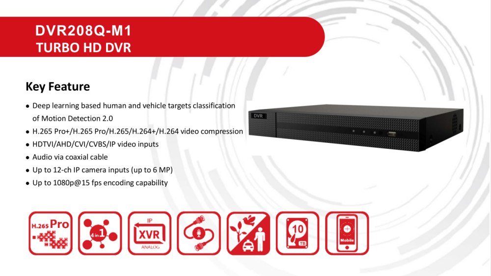 Anpviz 8 Channel 5 in 1 DVR 1 SATA Digital Network Recorder Motion Detection H.265+ Hybrid DVR