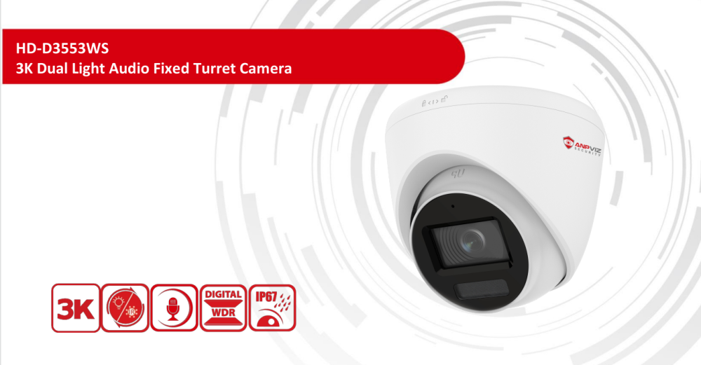 Anpviz 3K HD Analog Camera 4 in 1 Built-in Mic DWDR Dual Light IP67 Mini Turret Camera