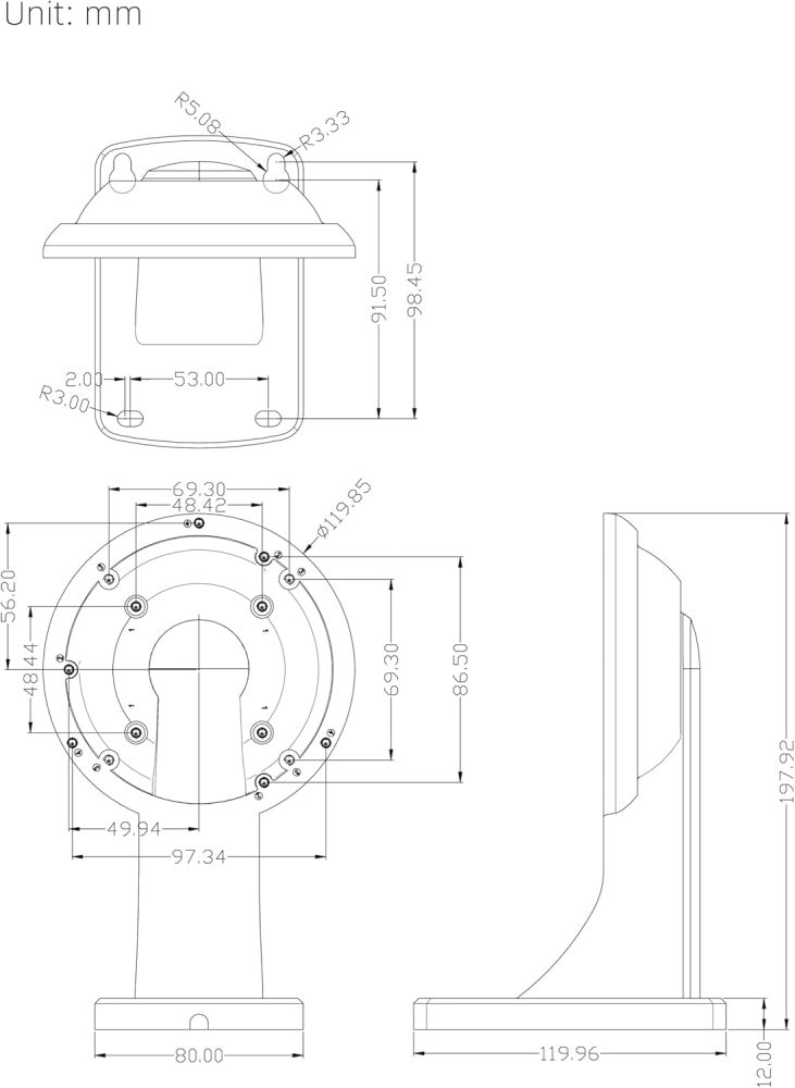 Anpviz Wall Mount Bracket for Outdoor Indoor 35ZJ, Full Metal Design, Compatible with IPC-D3240W-S/PC-D240W-S/IPC-D280W-S/PTZIP30A60WDSA-5X/PTZIP30A80WD-SA-5X/PTZIP35505ES-5X/PTZIP35805ES-5X/PTZIP35505ES-12X