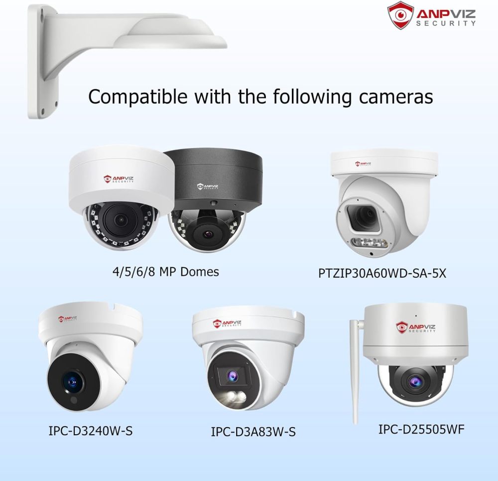 Anpviz Wall Mount Bracket for Outdoor Indoor 35ZJ, Full Metal Design, Compatible with IPC-D3240W-S/PC-D240W-S/IPC-D280W-S/PTZIP30A60WDSA-5X/PTZIP30A80WD-SA-5X/PTZIP35505ES-5X/PTZIP35805ES-5X/PTZIP35505ES-12X