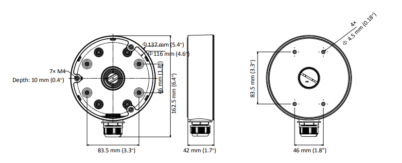 Anpviz Ceiling Mount Junction Box Bracket JB1280ZJ-PT6 Compatible with IPC-D3443WD-SAV/IPC-D3483WD-SAV/IPC-D3443WD-SV/IPC-D3483WD-SV