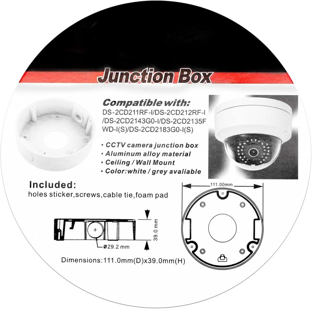 Anpviz Ceiling Mount Junction Box Bracket JB3X, Full Metal Design,Compatible with IPC-D3240W-S/IPC-D240W-S/IPC-D280W-S/IPC-D3253W-S/IPC-D3283W-S