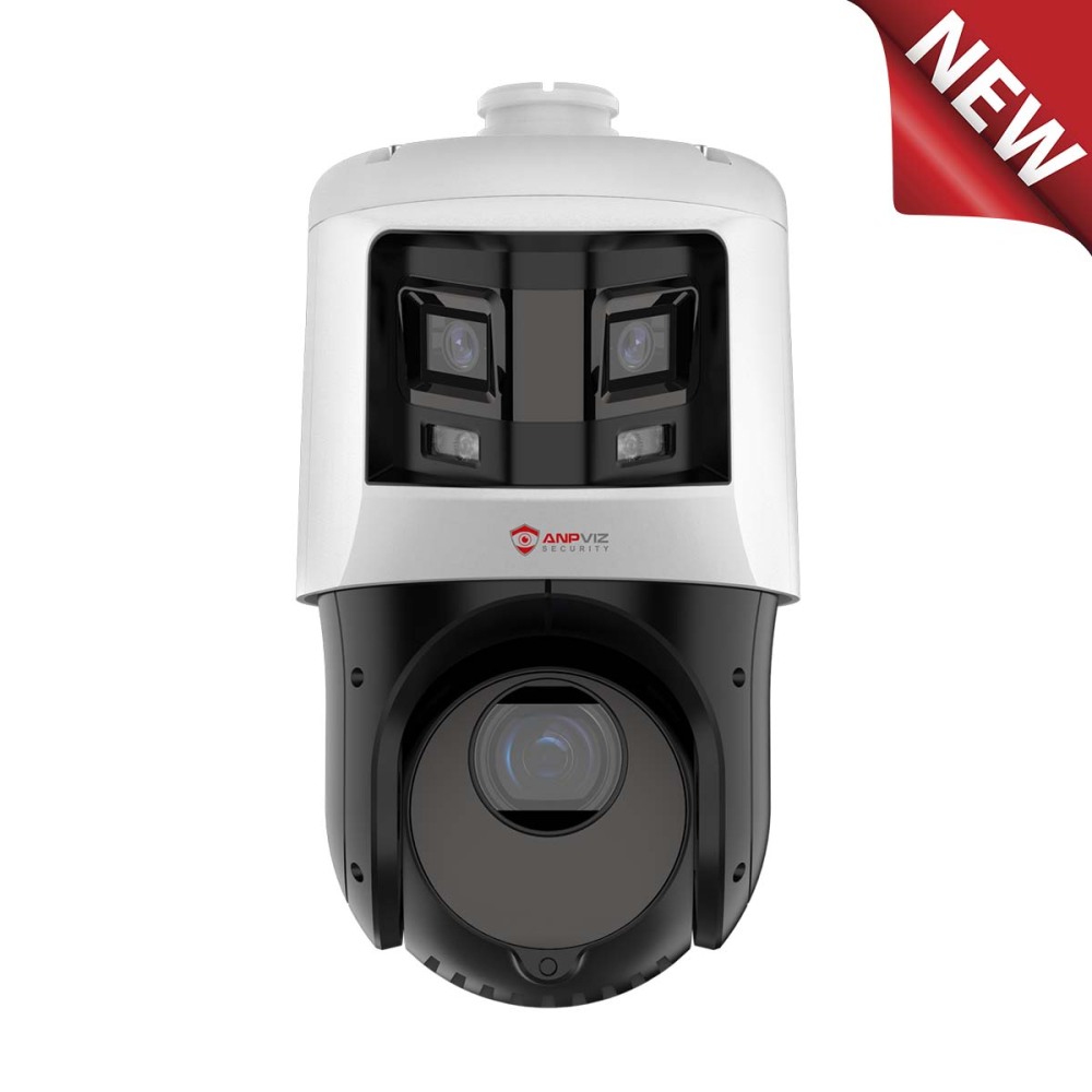Anpviz TandemVu 2-in-1 4MP 25X Zoom PoE PTZ Camera, 8MP Dual Lens Bullet Security Camera, Smart Linkage, 360° Panoramic IP Camera Outdoor, Human/Vehicle Detection, 330ft IR Night Vision, Smart Color Night Vision, Perimeter Protection