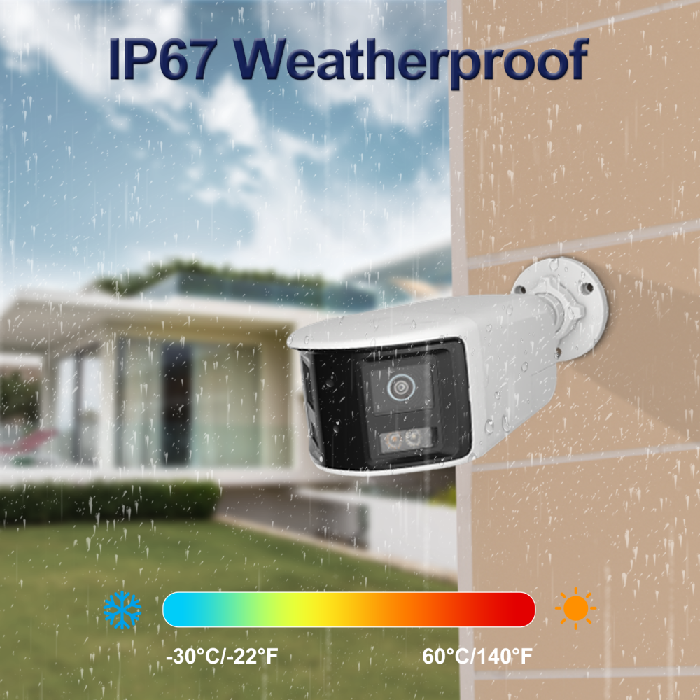 Anpviz 6/8MP Dual Lens 180° Panoramic IP Camera Red&Blue Light Audio Alarm Built-in Mic&Speaker Bullet IPC Outdoor Motion Detection H.265+