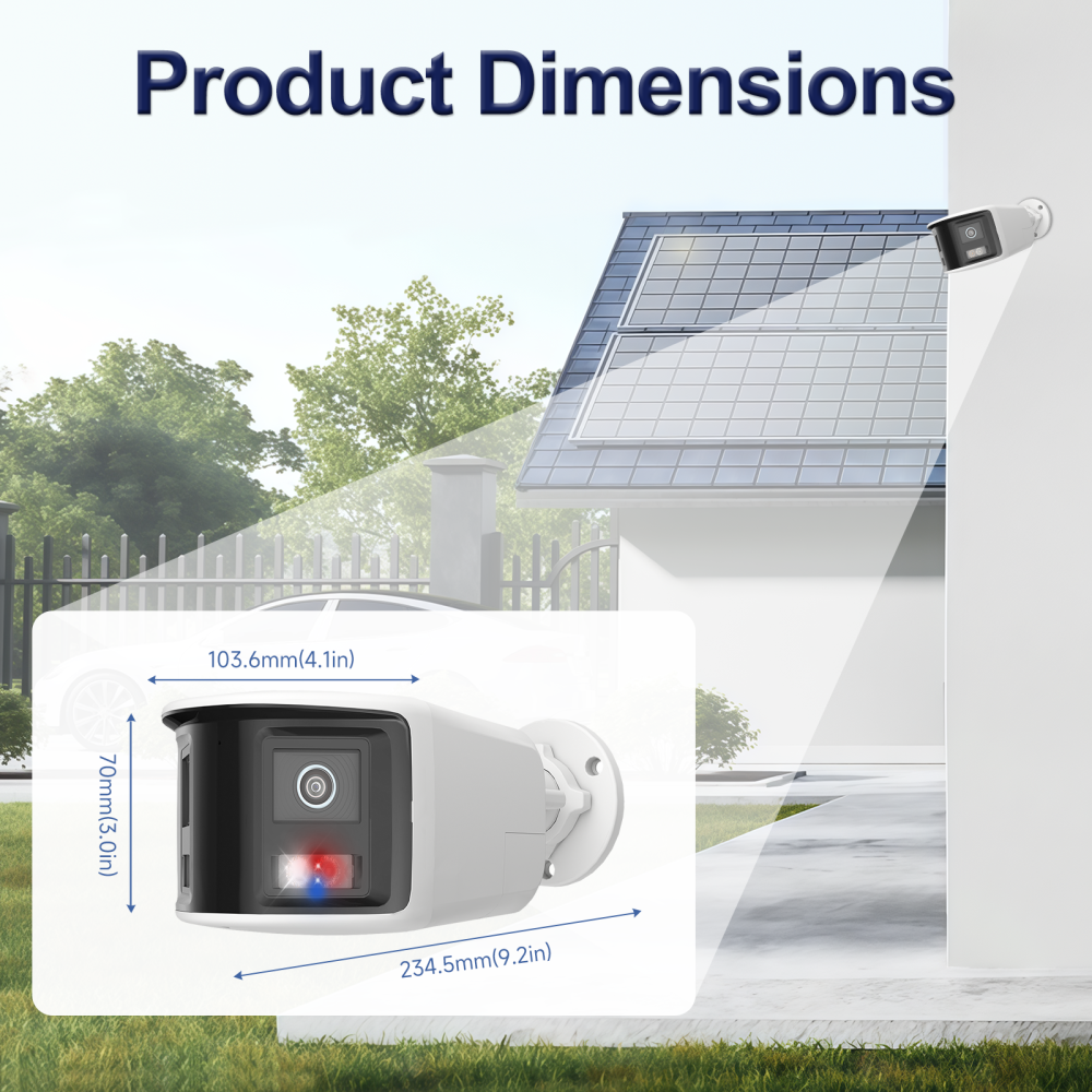 Anpviz 6/8MP Dual Lens 180° Panoramic IP Camera Red&Blue Light Audio Alarm Built-in Mic&Speaker Bullet IPC Outdoor Motion Detection H.265+