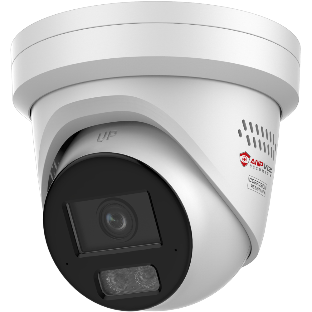 Anpviz AI ISP ColorVu IP Camera 8MP Active Deterrence Audio Alarm Full Color Red&Blue Light Dual-Array Mic VCA3.0 IPC 4MP NEMA 4X Turret Camera IP67 130db WDR